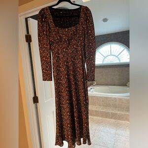 Black Floral Print Zara Dress.